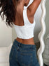 'Winslet' Sleeveless Denim Crop Top - Celes Fashion